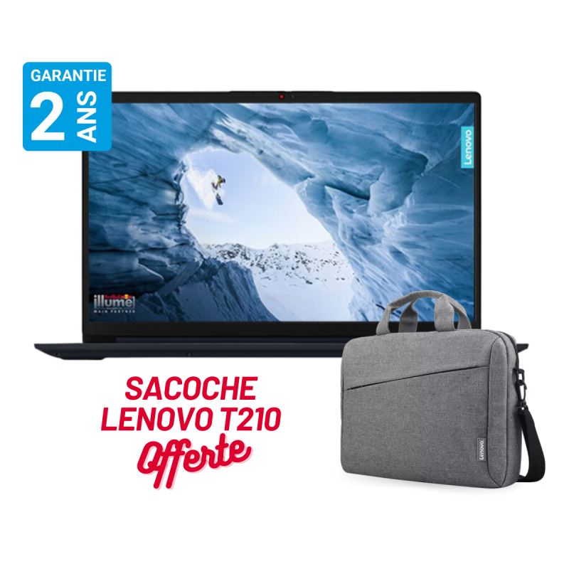 PC PORTABLE LENOVO IP1 / ATHLON SILVER 7120U / 8G 256SSD / GREY / WINDOWS 11 AVEC SACOCHE OFFERT