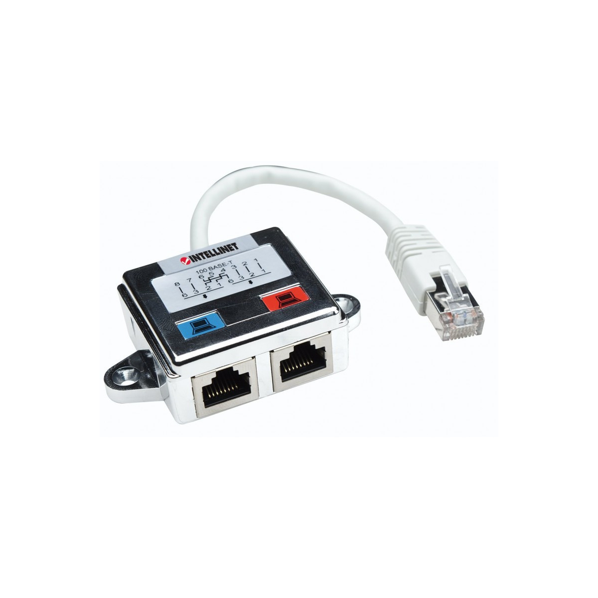 DUPLICATEUR RJ45 CAT5 BLINDÉ 2 PORTS