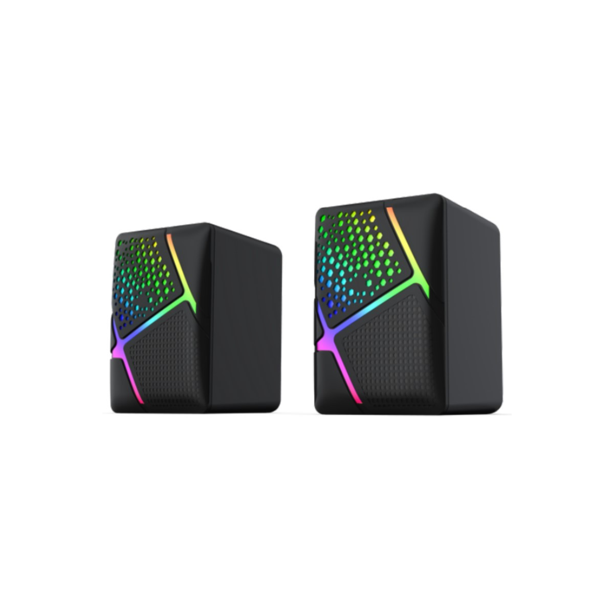 HAUT PARLEUR USB STAR WAVE WS0123 RGB / 2X 3W / NOIR