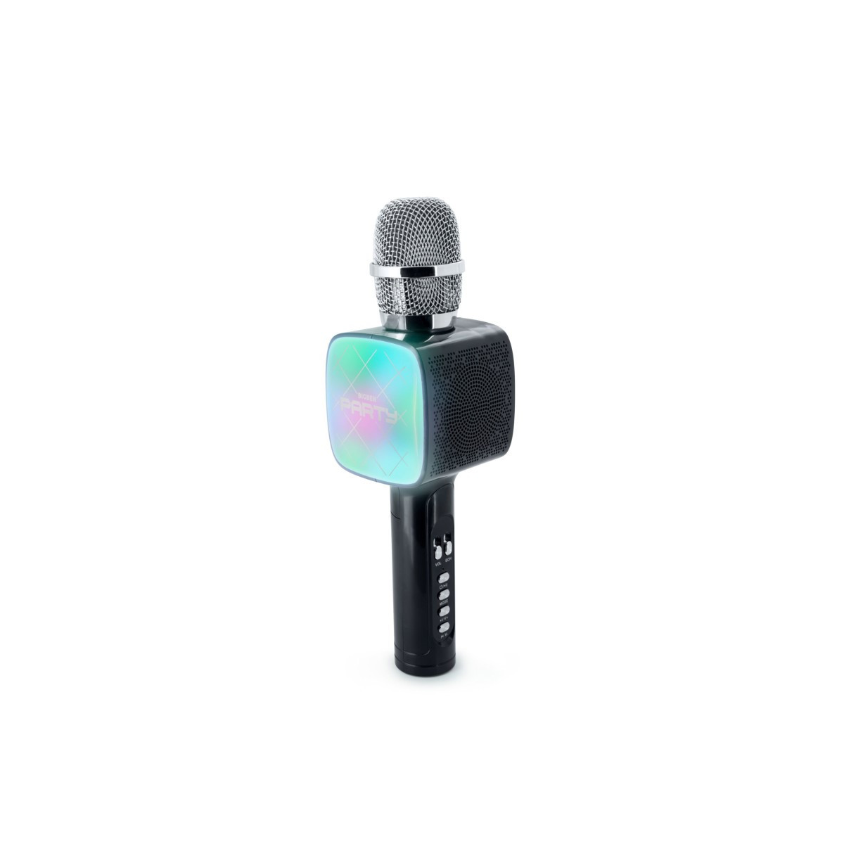 MICROPHONE BLUETOOTH 2 EN 1 KARAOKÉ ET ENCEINTE PARTY AVEC EFFETS LUMINEUX BIGBEN / 15W / NOIR