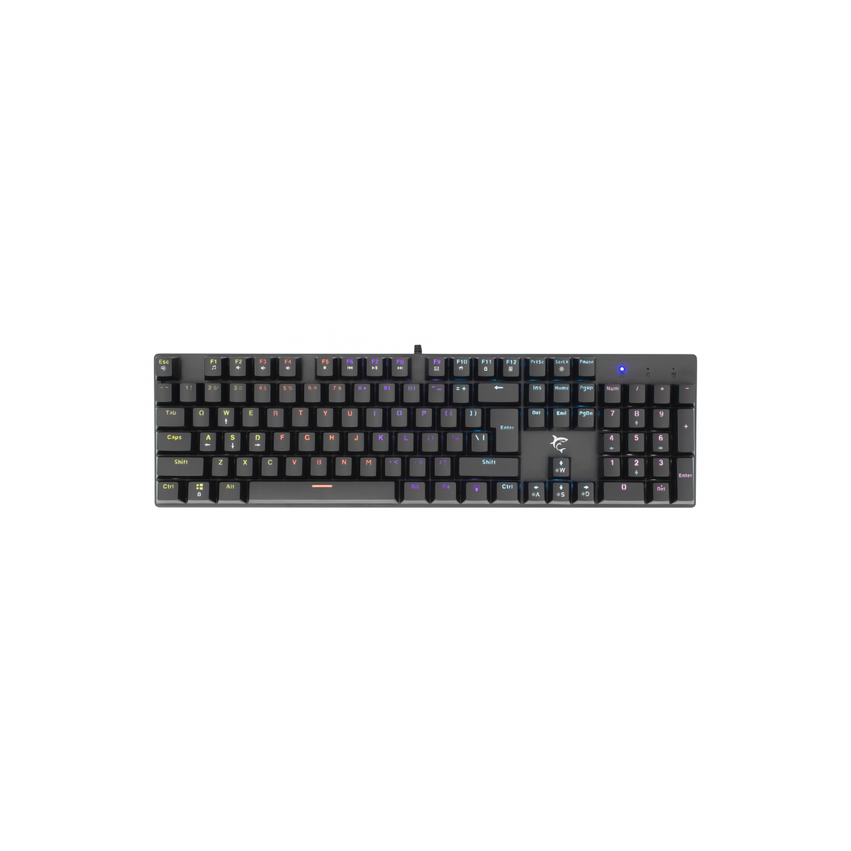 CLAVIER GAMING MÉCANIQUE WHITE SHARK COMMANDOS ELITE / RGB / NOIR / BLUE SWITCHES