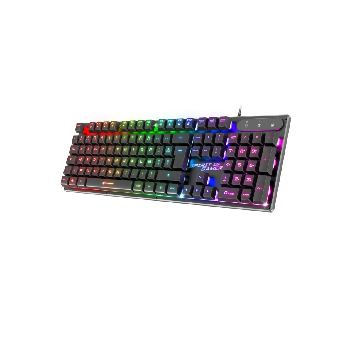 CLAVIER GAMER FILAIRE SPIRIT OF GAMER CLA-PK1FR SEMI-MÉCANIQUES / RGB 3 MODES