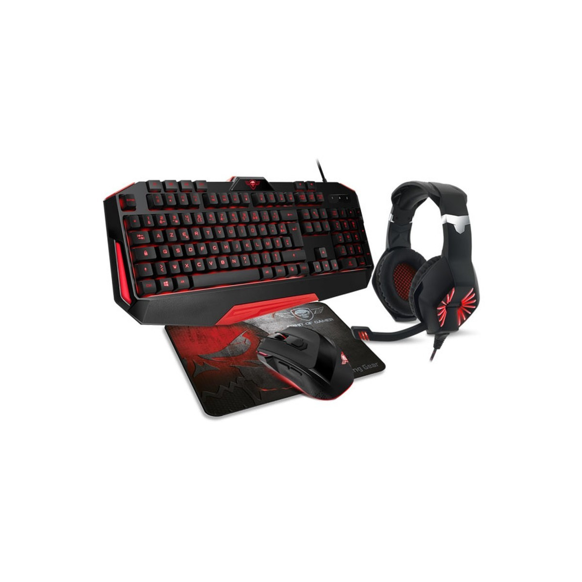 ENSEMBLE GAMING CLAVIER, SOURIS, TAPIS ET CASQUE SPIRIT OF GAMER PRO-MKH3