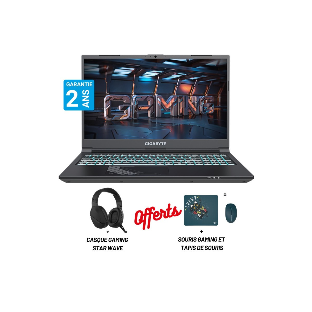 PC Gaming Gigabyte G5 KF – i5 12e Gén, 24 Go, RTX 4060 + Accessoires Energy Sistem ( Souris & Casque)