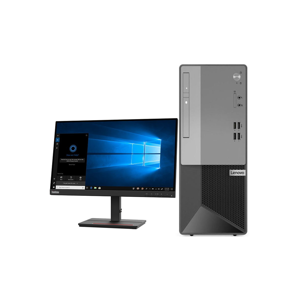 PC DE BUREAU LENOVO | V50T | I3 10E GEN | 4GO | 1TO | NOIR – 11HD001FFM