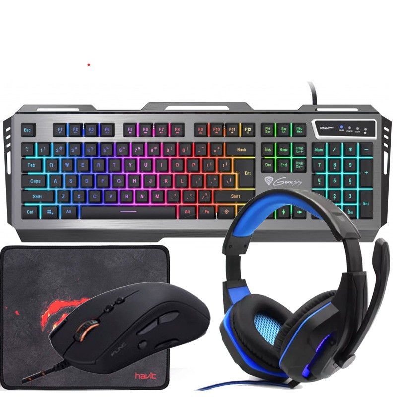 Pack Gaming : Clavier + Micro Casque + Souris + Tapis Souris – PK-GAMING1