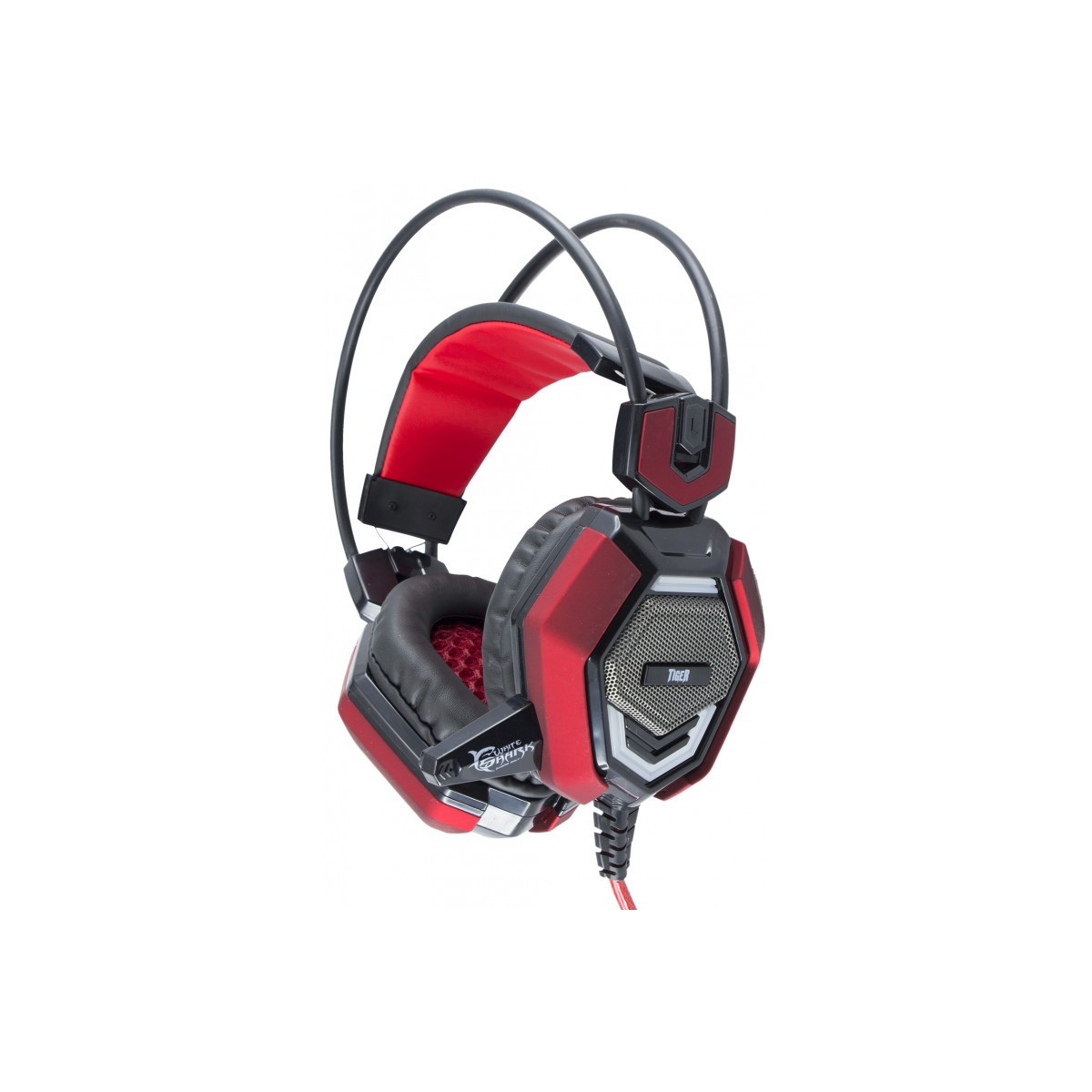 Micro Casque Gamer White Shark Tiger GH-1644 – Noir & Rouge – GH-1644