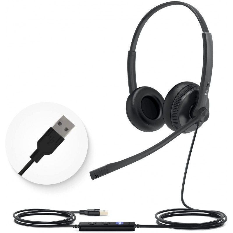 Micro Casque Yealink Dual Teams UH34 USB Noir – YK-UH34