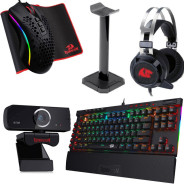 Pack Gaming Redragon 6En1: Clavier K587 + Souris Storm M808 + Tapis Souris + Micro Casque + Support – RD-PACK-6EN1.