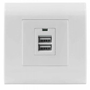 Prise De Courant Encastrable Avec USB Blanc Intellinet 772181 – 772181