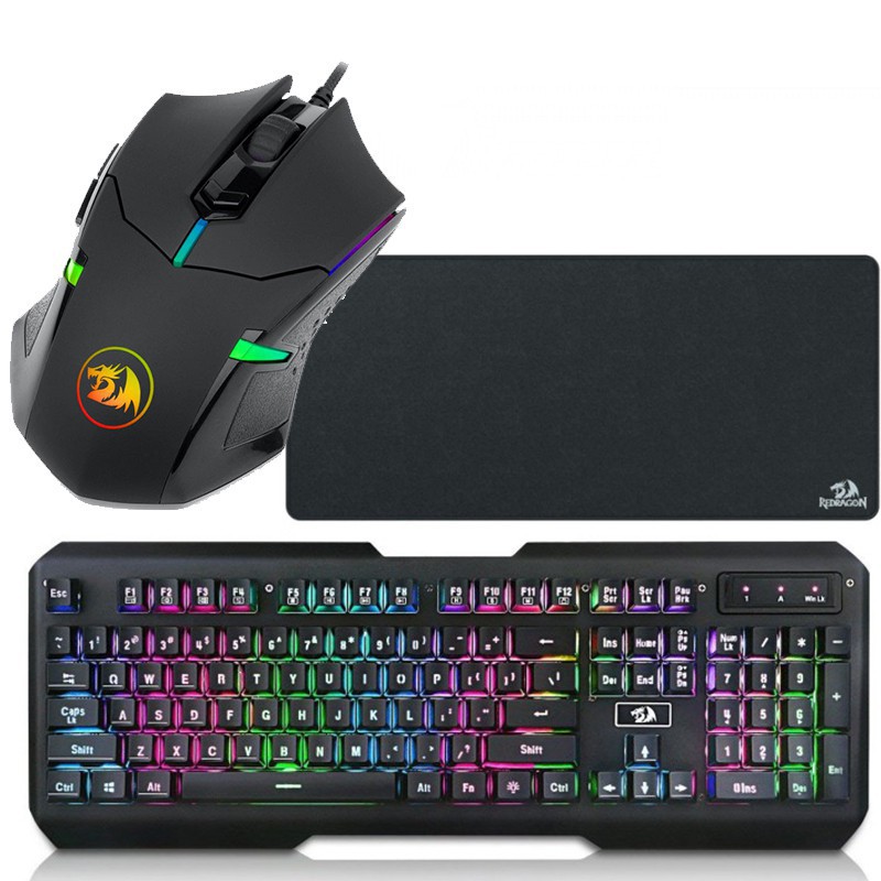 Pack Basic Gaming Redragon: Clavier + Sourie + Tapis – PACK_BASIC