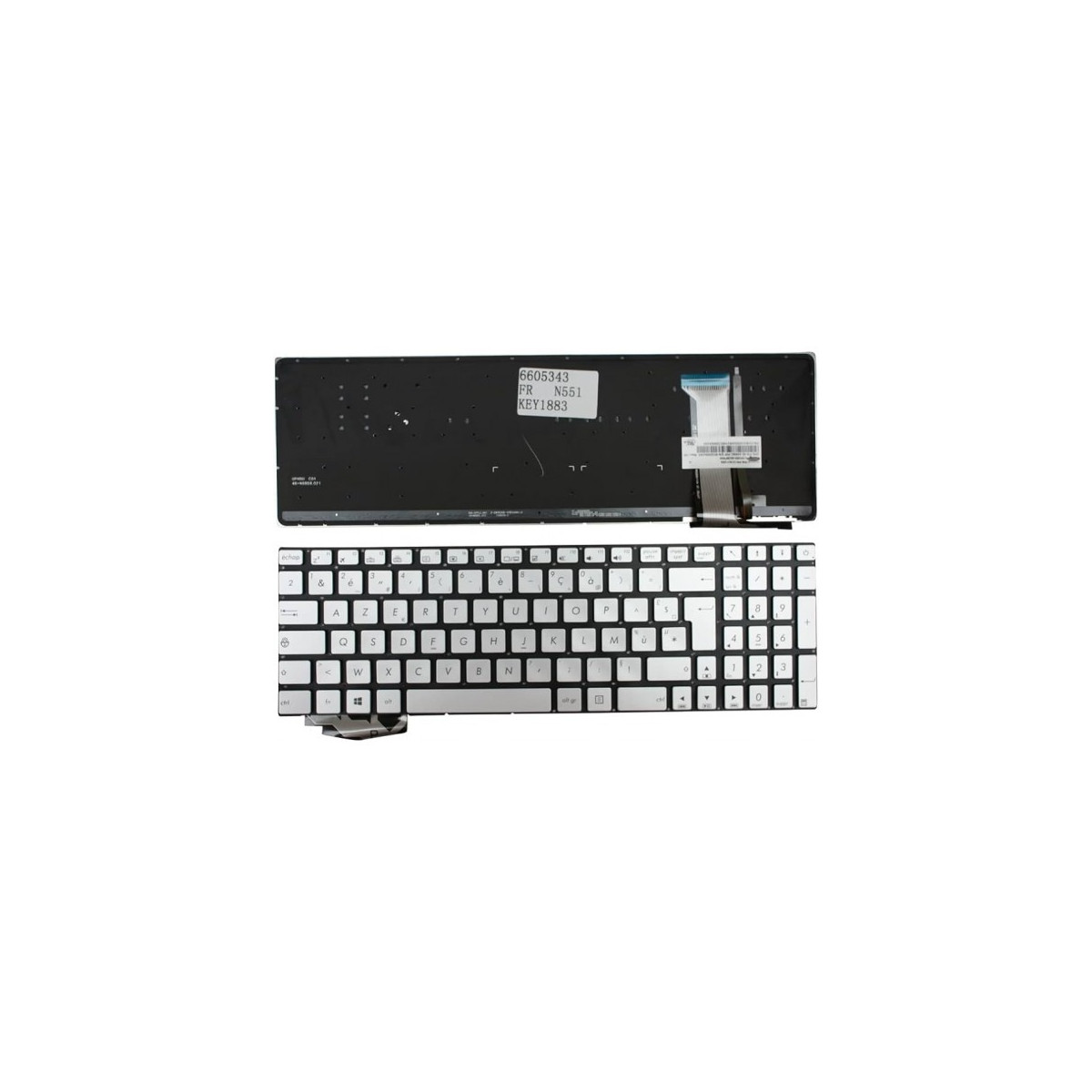 CLAVIER PC PORTABLE Asus N751J N751JK N751JX