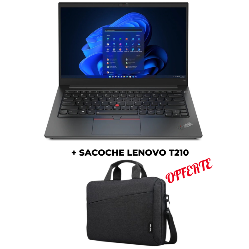 Pc Portable Lenovo ThinkPad E14 Gen 4 / i5-1235U / 16 Go + SACOCHE Lenovo T210 Offerte