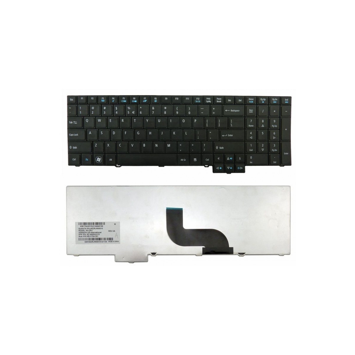 CLAVIER PC PORTABLE Acer Travelmate 5760 / 7750