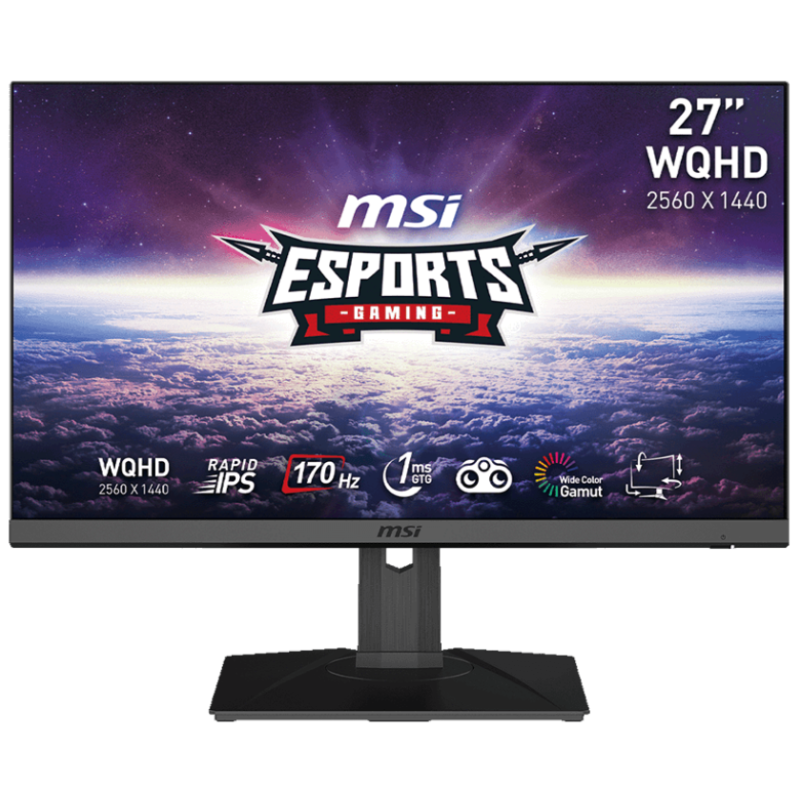 Écran Gaming MSI G272QPF 27″ WQHD IPS / 170 Hz / Pivotant 90°