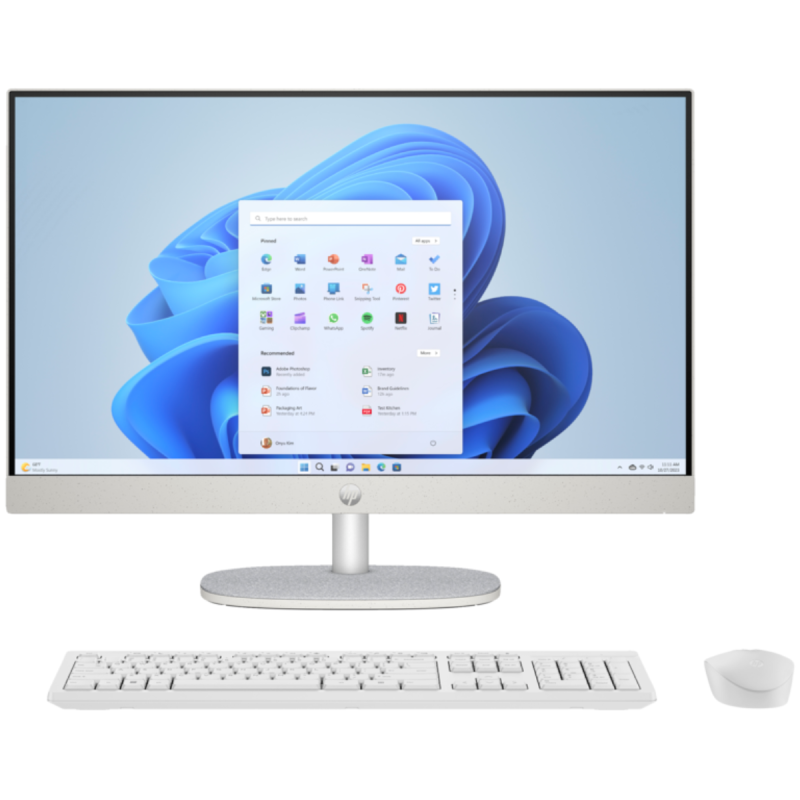 PC De Bureau HP All-in-One 24-cr0001nk / i5-1335U 13éme Gén / 8 Go / Blanc