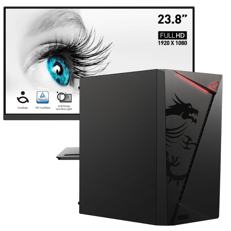 Pc De Bureau MSI / i5-12500 12e Gén / 8 Go / 512 Go SSD / Windows 11 Avec Écran MSI PRO MP2412 24 ” Full HD VA / 100Hz