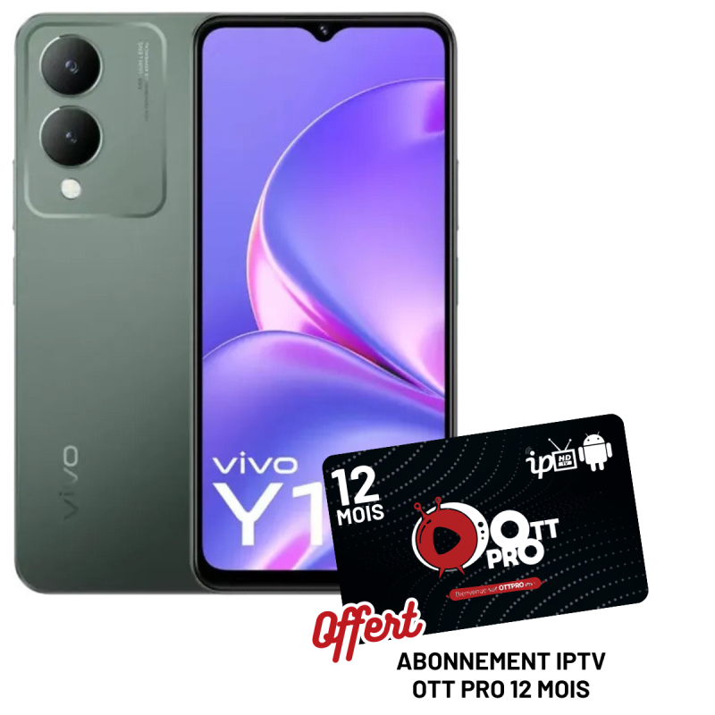 Smartphone Vivo Y17S / 6 Go / 128 Go / Vert Avec Abonnement ott IPTV 12 Mois Offert