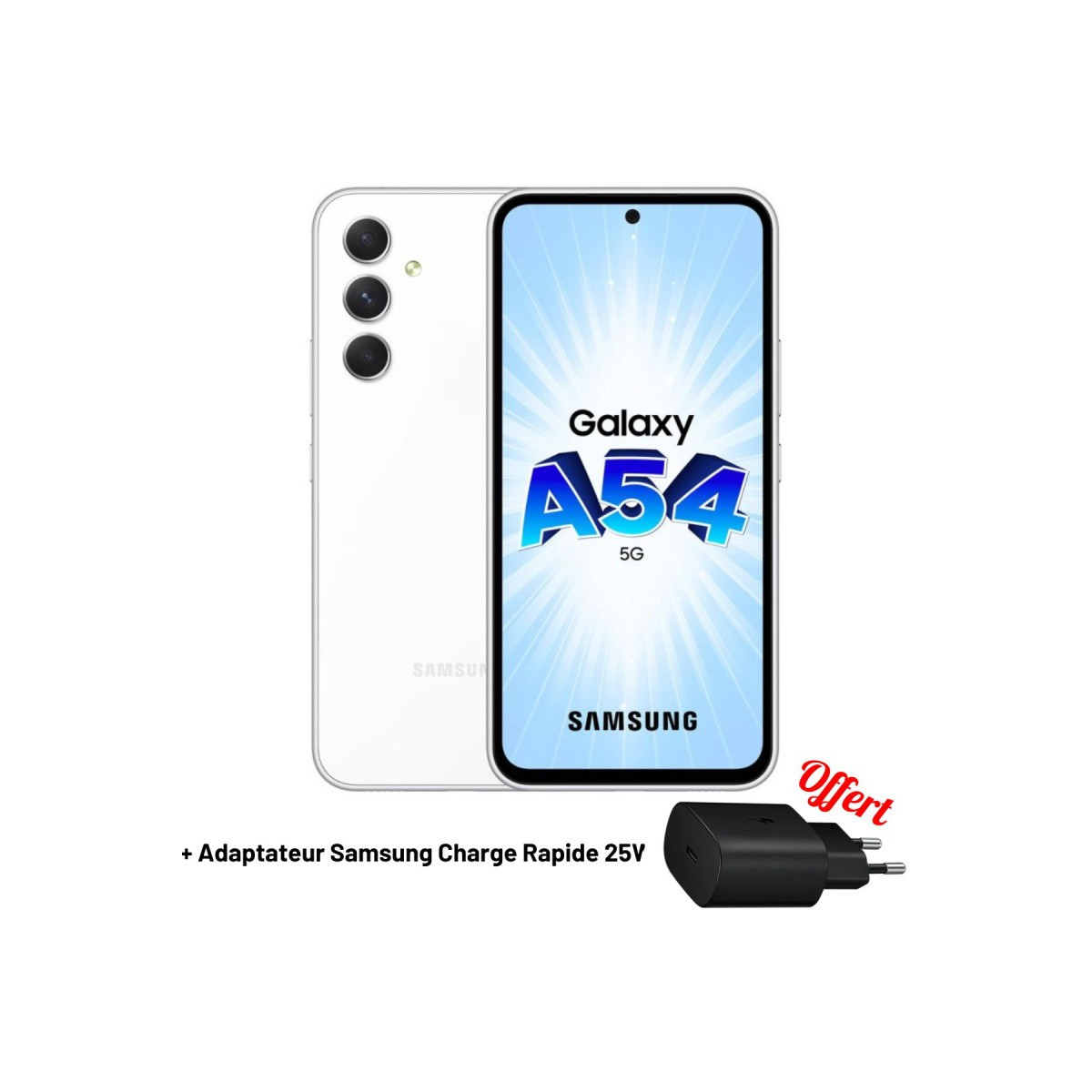 Smartphone Samsung Galaxy A54 / 6 Go / 128 Go / Blanc