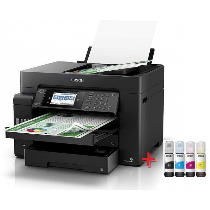 Imprimante à réservoir intégré Multifonctions 4 en 1 Epson EcoTank L15150 A3+ Avec 5 Bouteilles D’encre Offertes