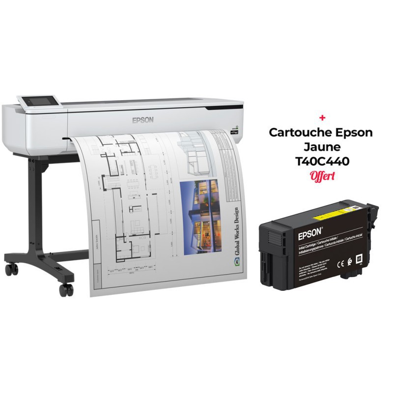 Traceur Epson SC-T5100 AVEC STAND + Cartouche Epson Jaune T40C440 Offert