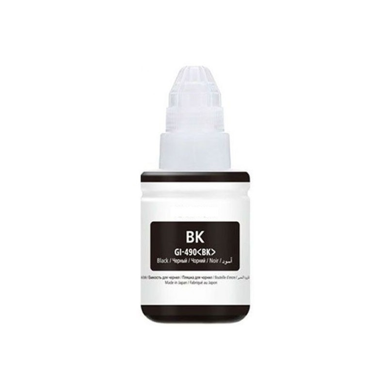 BOUTEILLE D’ENCRE ADAPTABLE CANON GI-490BK / 135ML / NOIR