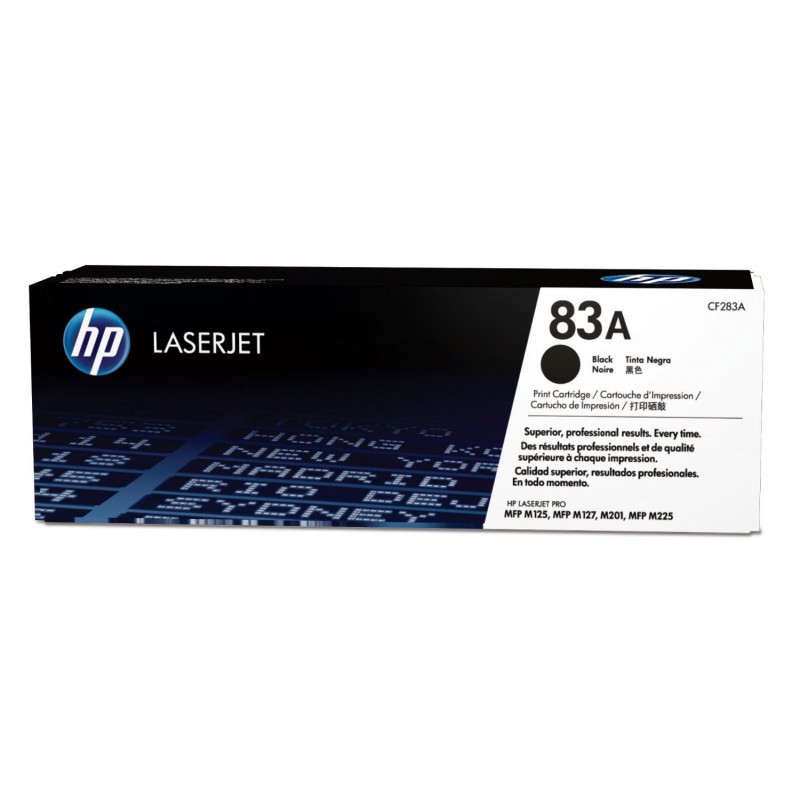 Cartouche de toner HP 83A LaserJet noir originale / 1 500 pages CF283A