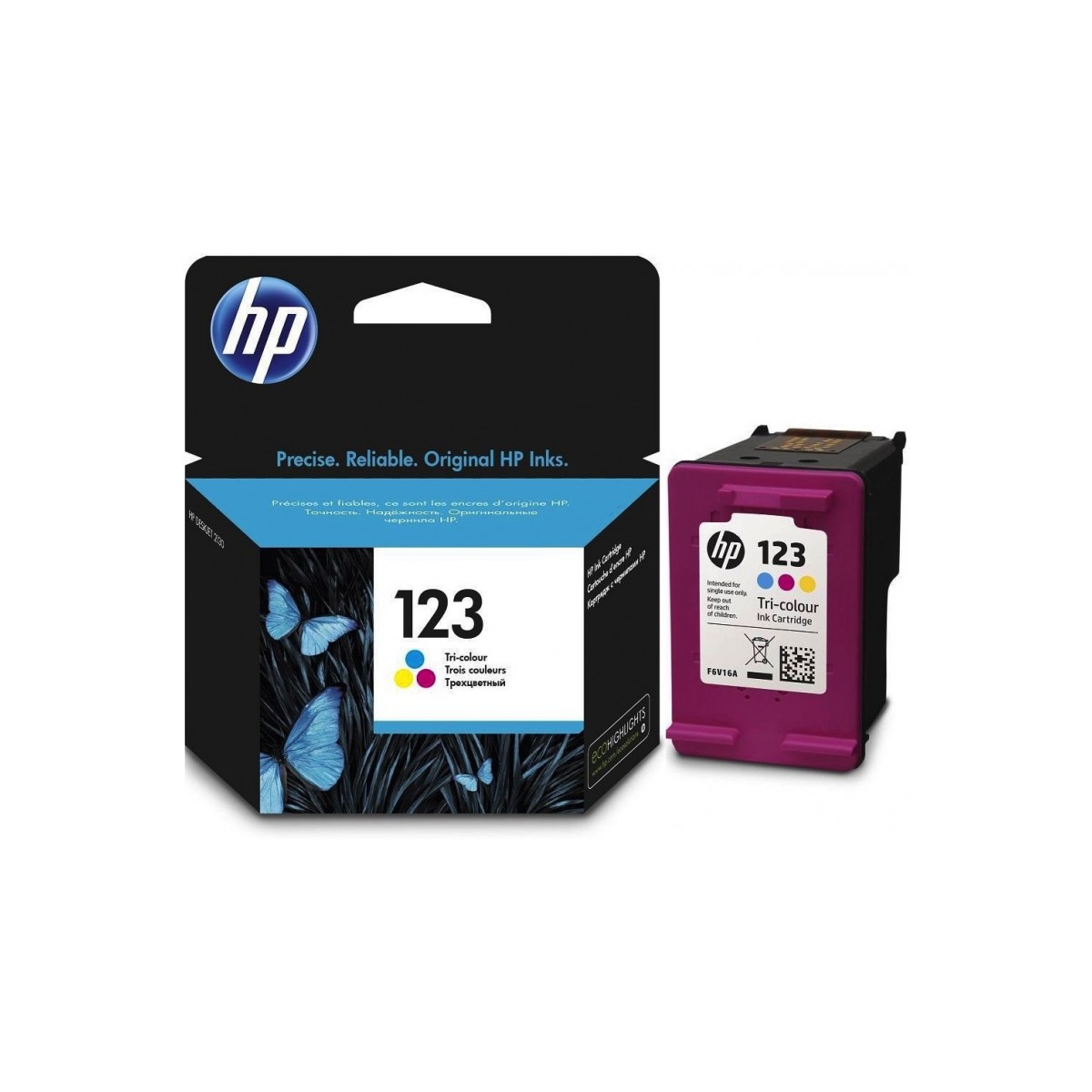 HP 123 cartouche d’encre trois couleurs F6V16AE