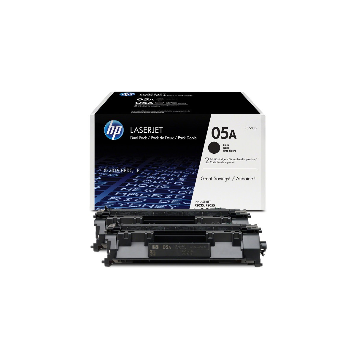 Pack 2x Toners Original HP LaserJet 05A / Noir