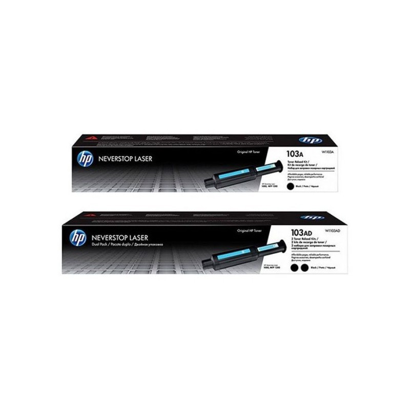 Kit double de recharge de toner laser Neverstop authentique HP 103A / Noir / 2500 pages