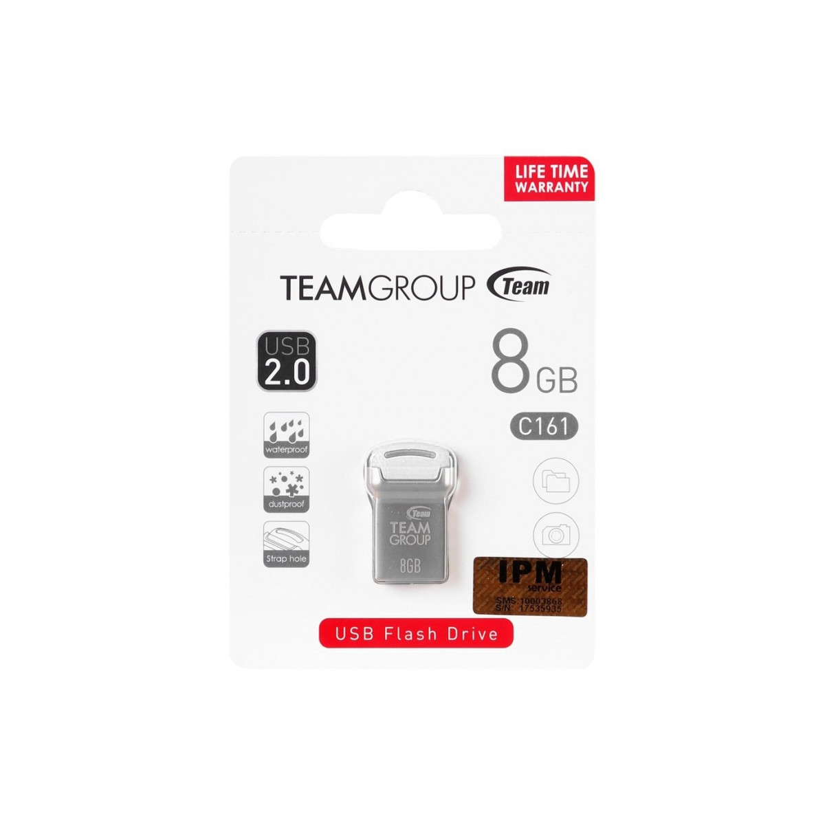 Clé USB 2.0 TeamGroup C161 / 8 Go / Silver & Blanc