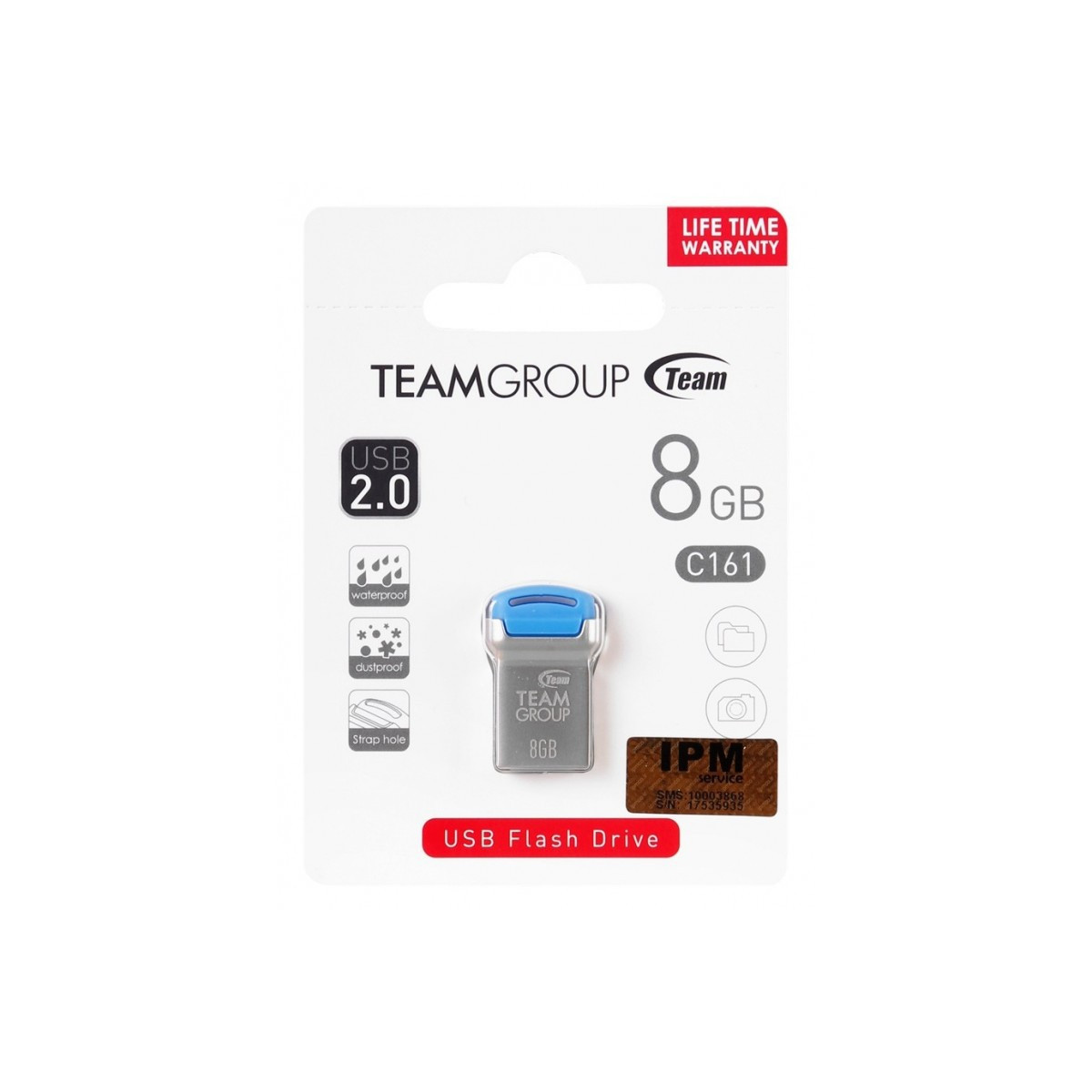 Clé USB 2.0 TeamGroup C161 / 8 Go / Silver & Bleu