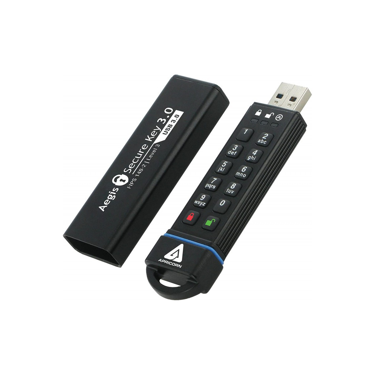 Clé USB Apricorn Aegis Secure Key 3.0 / 120 Go / Noir