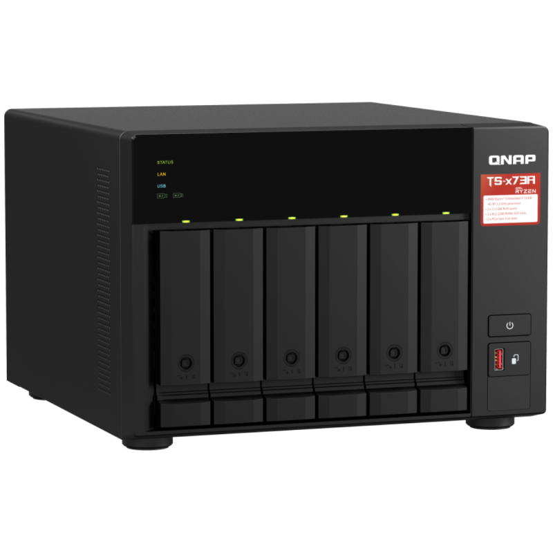 Serveur NAS 6 baies QNAP TS-673A 8G / AMD Ryzen Embedded V1500B