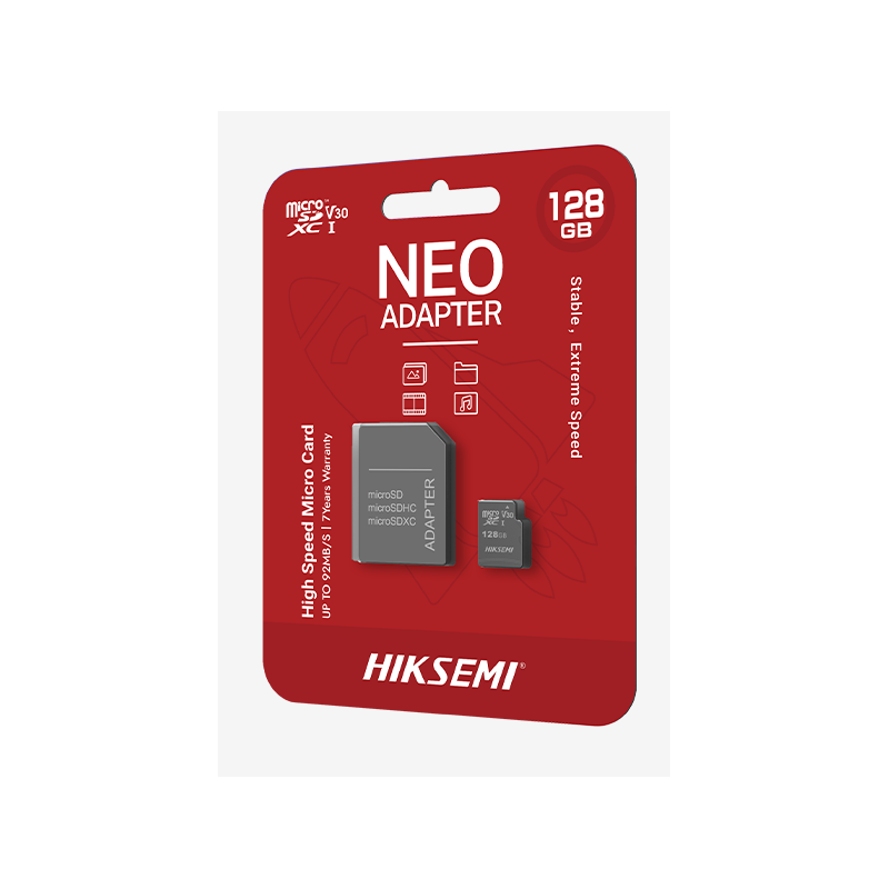 Carte mémoire microSDXC Hiksemi 128 Go / Classe 10 avec Adaptateur