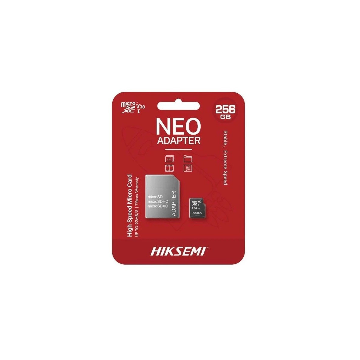 Carte mémoire microSDXC Hiksemi C1 256 Go / Classe 10 avec Adaptateur