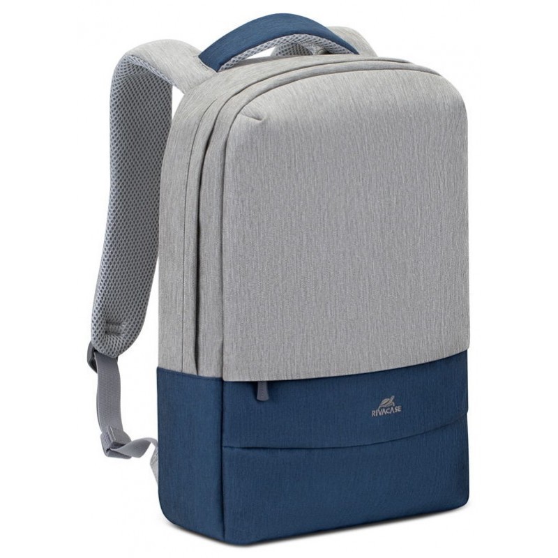 Sac à dos antivol pour pc portable 15.6″ RivaCase 7562 / Gris et Bleu