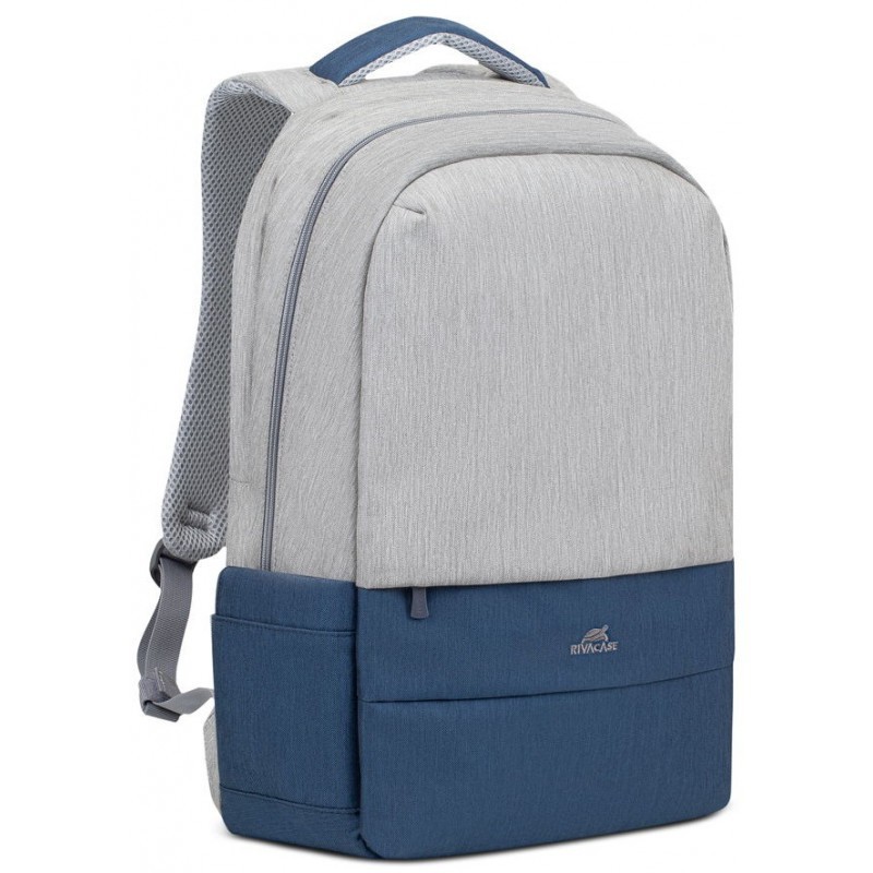 Sac à dos antivol pour pc portable 17.3″ RivaCase 7567 / Gris et Bleu