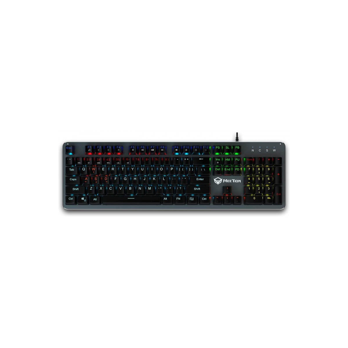 Clavier Mécanique Gaming Meetion MK007 / Switch Bleu / RGB / Noir