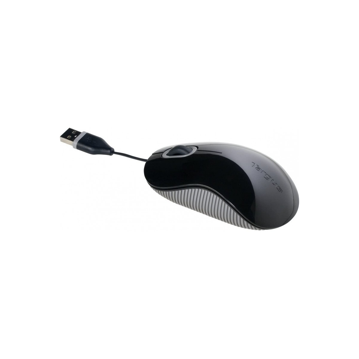 Souris optique USB Targus avec cordon rétractable / Noir & Gris