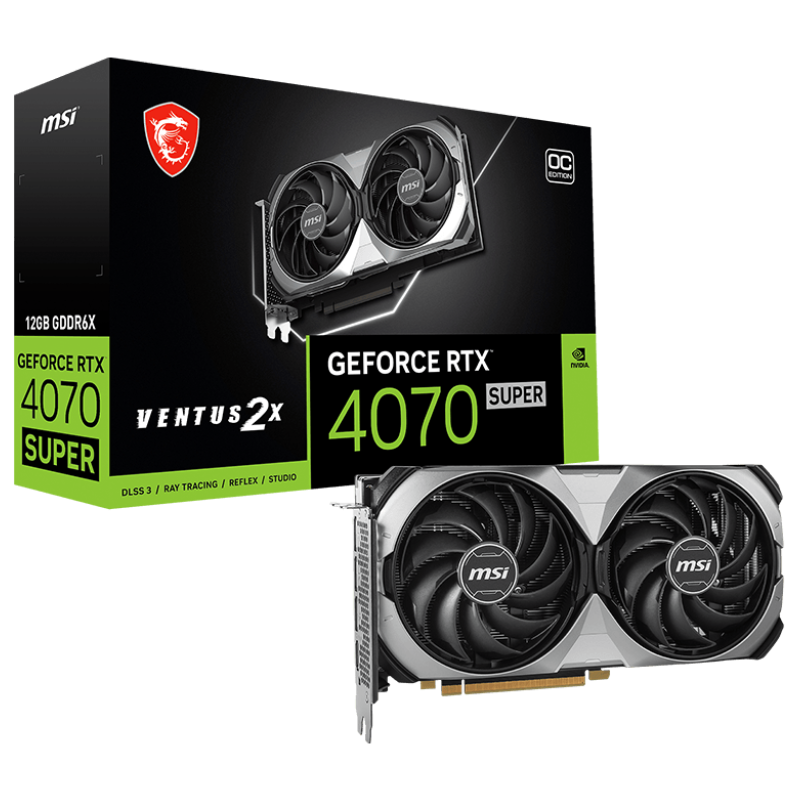 Carte graphique MSI NVIDIA GeForce RTX 4070 SUPER VENTUS 2X OC / 12G GDDR6X