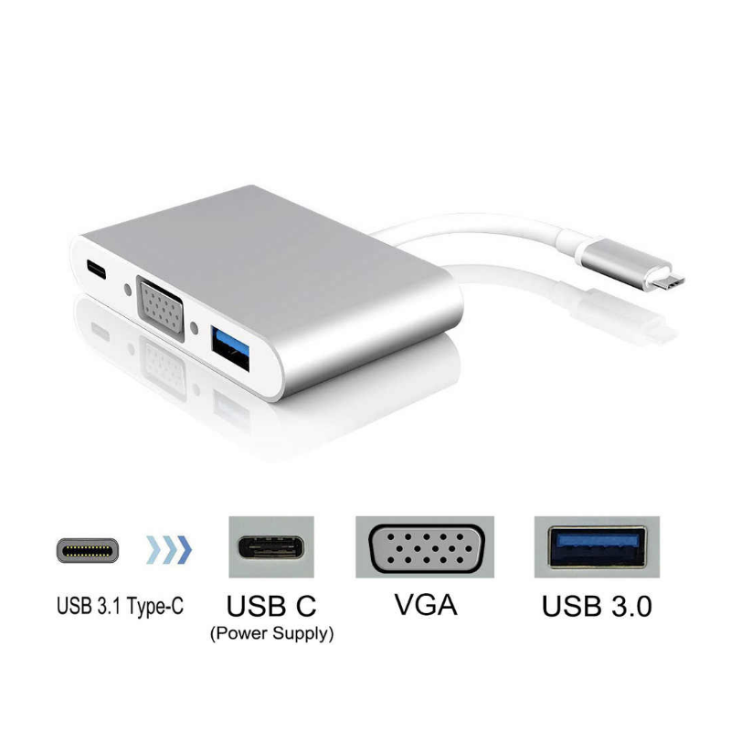 Adaptateur Type-C to VGA+ USB + Type-C