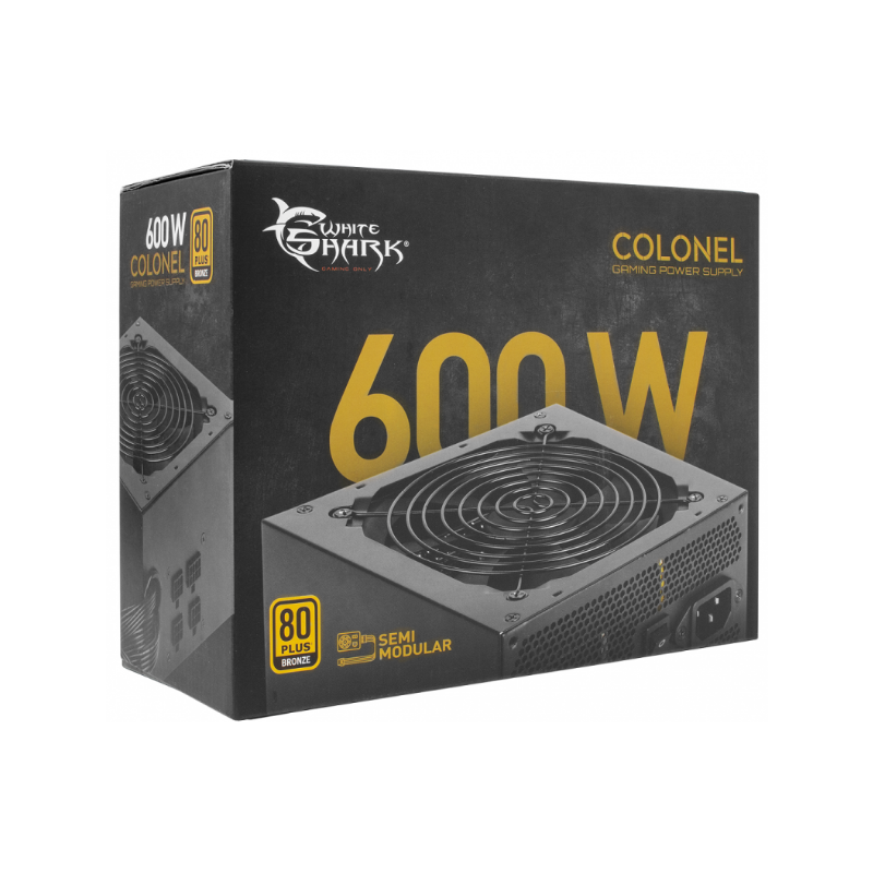 BLOC D’ALIMENTATION GAMER WHITE SHARK COLONEL 600W / 80+ BRONZE